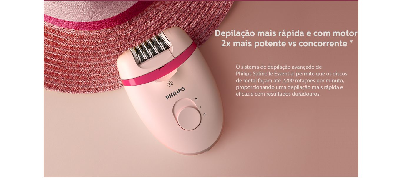 Depilador Elétrico Philips Satinelle Essential com 7 acessórios Rosa - BRE285/00